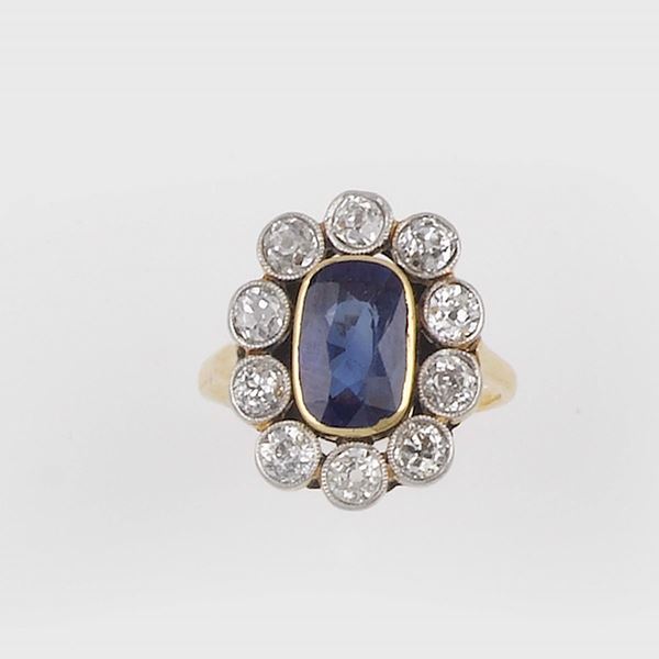 A Sri Lanka sapphire ring. No indication of heating (NTE)