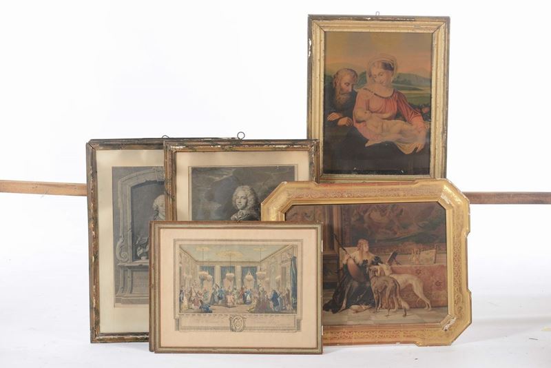 Coppia di stampe francesi con interni  - Auction Fine Art - Cambi Casa d'Aste
