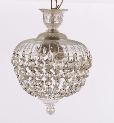 Due Piccole Lampade con Cristalli, XX Secolo