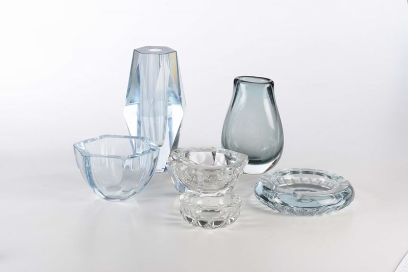 Lotto composto da sei oggetti in cristallo moderni  - Asta Antiquariato - Cambi Casa d'Aste