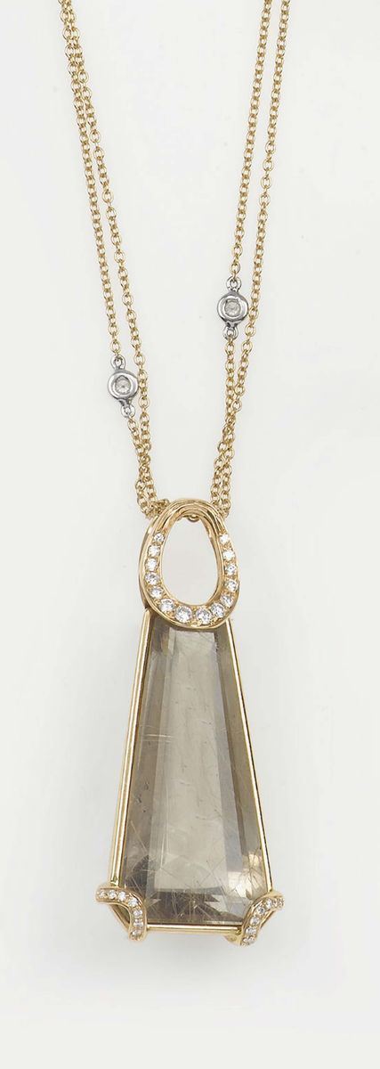 Rutilated quartz pendant  - Auction Vintage, Jewels and Bijoux - Cambi Casa d'Aste