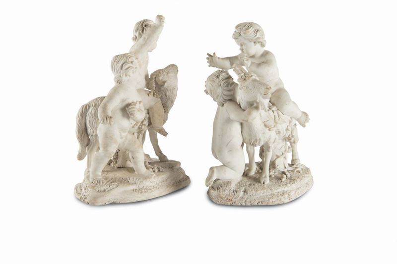 Two biscuit groups, Naples, Real Fabbrica Ferdinandea, 1781-1806  - Auction Majolica and porcelain from the 16th to the 19th century - Cambi Casa d'Aste