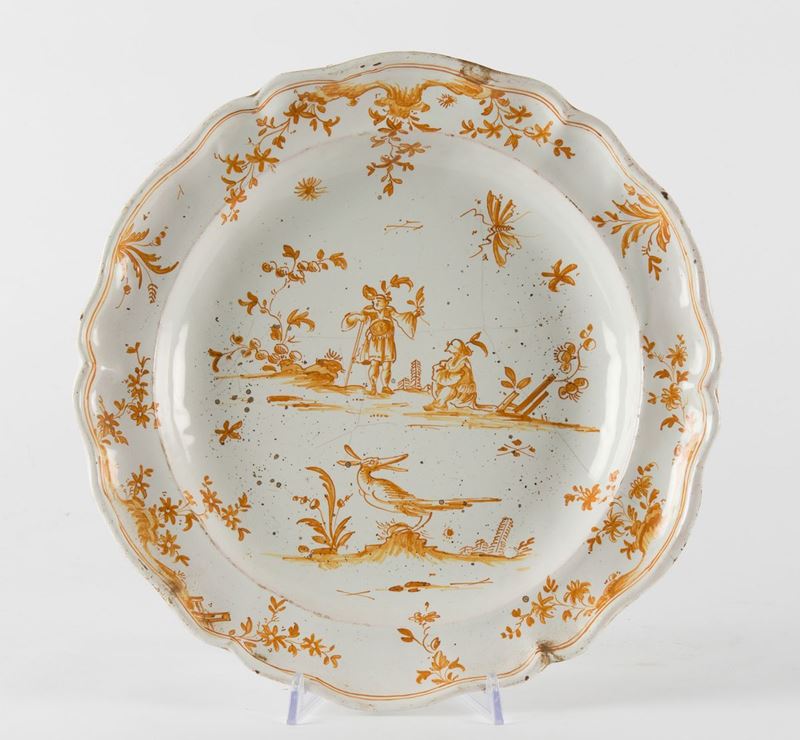 Piatto Francia, Moustier, XIX secolo  - Asta Asta a Tempo | Ceramiche - Cambi Casa d'Aste