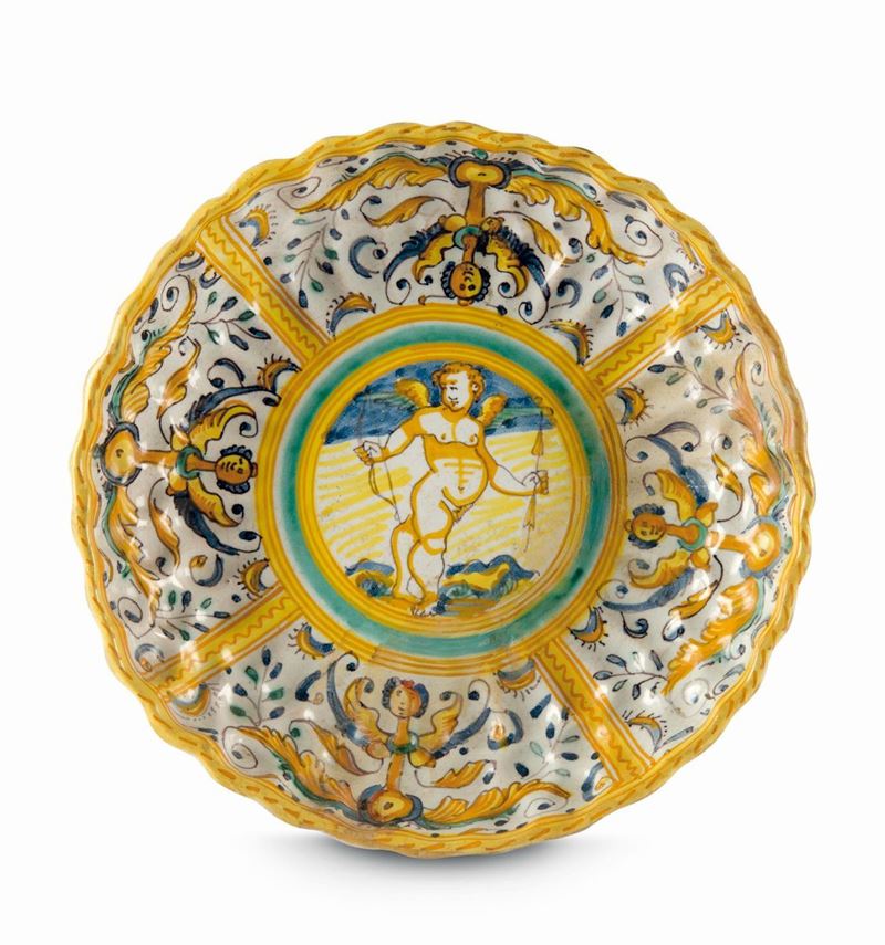 A Deruta crespina bowl, 17th century workshop  - Auction Majolica and porcelain from the 16th to the 19th century - Cambi Casa d'Aste