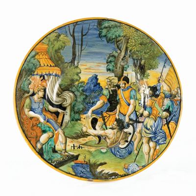 Piatto Urbino, Bottega di Guido di Merlino, 1542