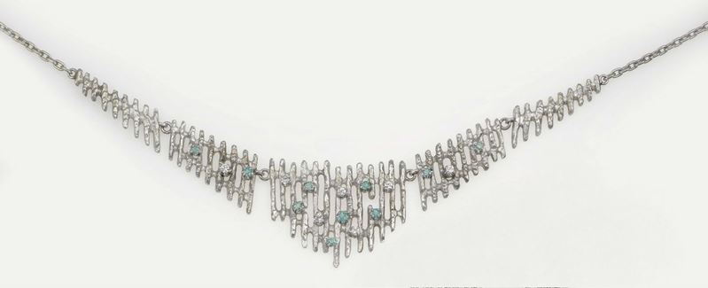 Diamond, emerald and gold necklace, Sforza  - Auction Jewels Timed Auction - Cambi Casa d'Aste