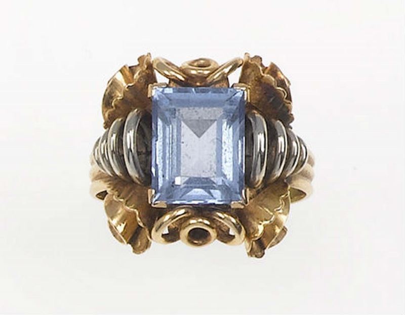 Synthetic spinel and gold ring  - Auction Jewels Timed Auction - Cambi Casa d'Aste