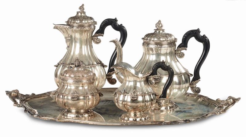 Servizio in argento da tè e caffè, XX secolo  - Asta Antiquariato - Cambi Casa d'Aste