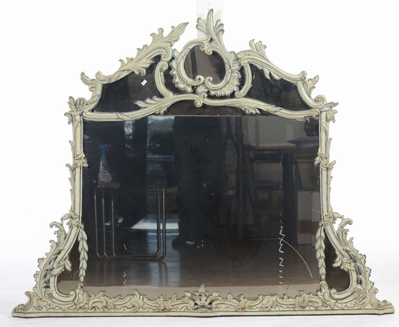 Specchiera in legno laccato nei toni dell'azzurro, XX secolo  - Auction Fine Art - Cambi Casa d'Aste