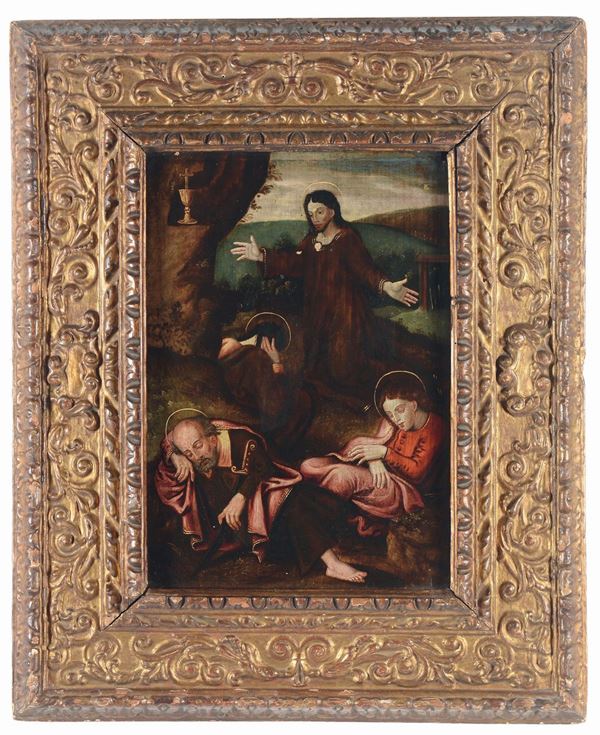 Pittore Fiammingo del XVI secolo Gesù nell’orto degli ulivi
