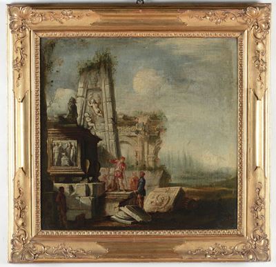 Giovanni Paolo Panini (piacenza 1692 - Roma 1765), Seguace Diveduta di Fantasia con Architettura