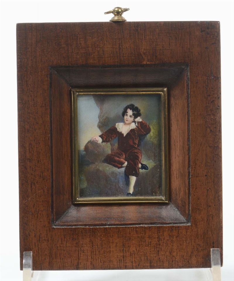 Fanciullo con vestito rosso, XIX secolo  - Auction Fine Art - Cambi Casa d'Aste