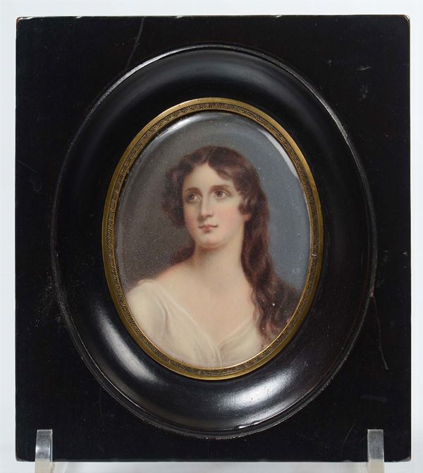 Ritratto di fanciulla con abito bianco, XIX secolo