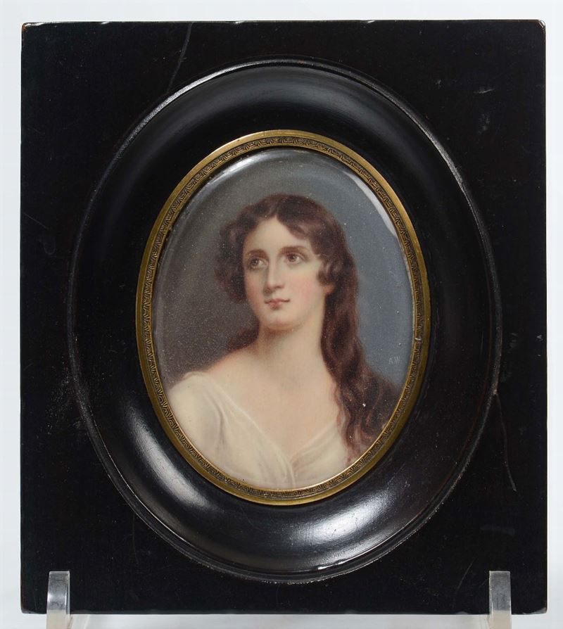 Ritratto di fanciulla con abito bianco, XIX secolo  - Auction Fine Art - Cambi Casa d'Aste