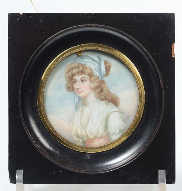 Ritratto di figura femminile con nastro tra i capelli, XIX secolo