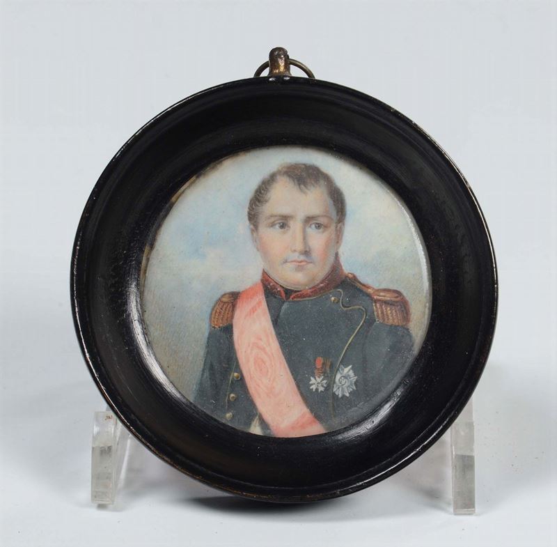 Ritratto di uomo in uniforme blu, XIX secolo  - Asta Antiquariato - Cambi Casa d'Aste