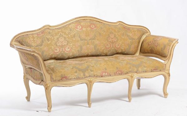 Salotto in legno laccato e dorato, XIX secolo