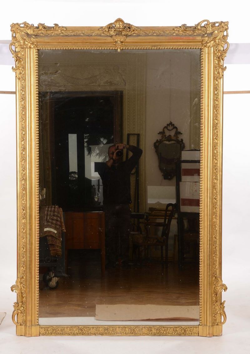 Caminiera interamente dorata, XIX secolo  - Asta Antiquariato - Cambi Casa d'Aste