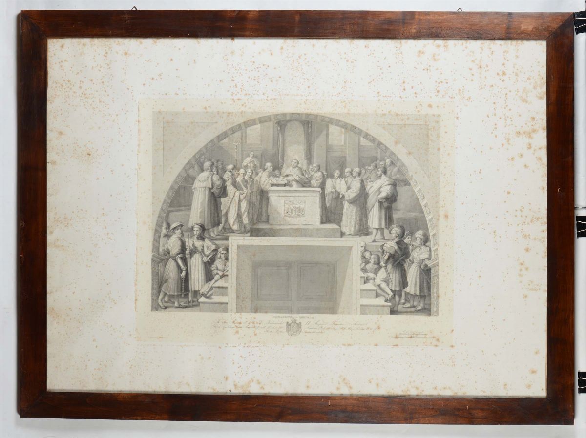 Coppia di Stampe con Lunette da Raffaello, XIX Secolo
