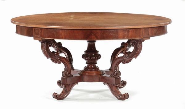 Tavolo a cestello in noce, XIX secolo