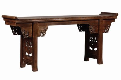 Grande Consolle in Legno di Homu Traforato, Cina, Dinastia Qing, XIX Secolo