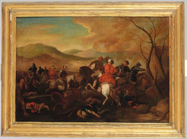 Scuola del XIX secolo Scena di battaglia