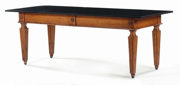 Tavolo e sei sedie in stile Direttorio, inizio XX secolo