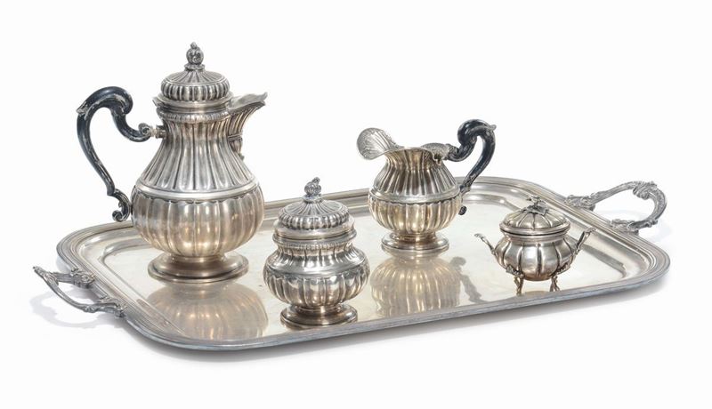 Servizio da tè in argento, XX secolo  - Auction Fine Art - Cambi Casa d'Aste