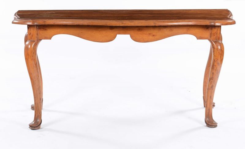 Tavolo console in noce massello, XIX secolo  - Auction Fine Art - Cambi Casa d'Aste