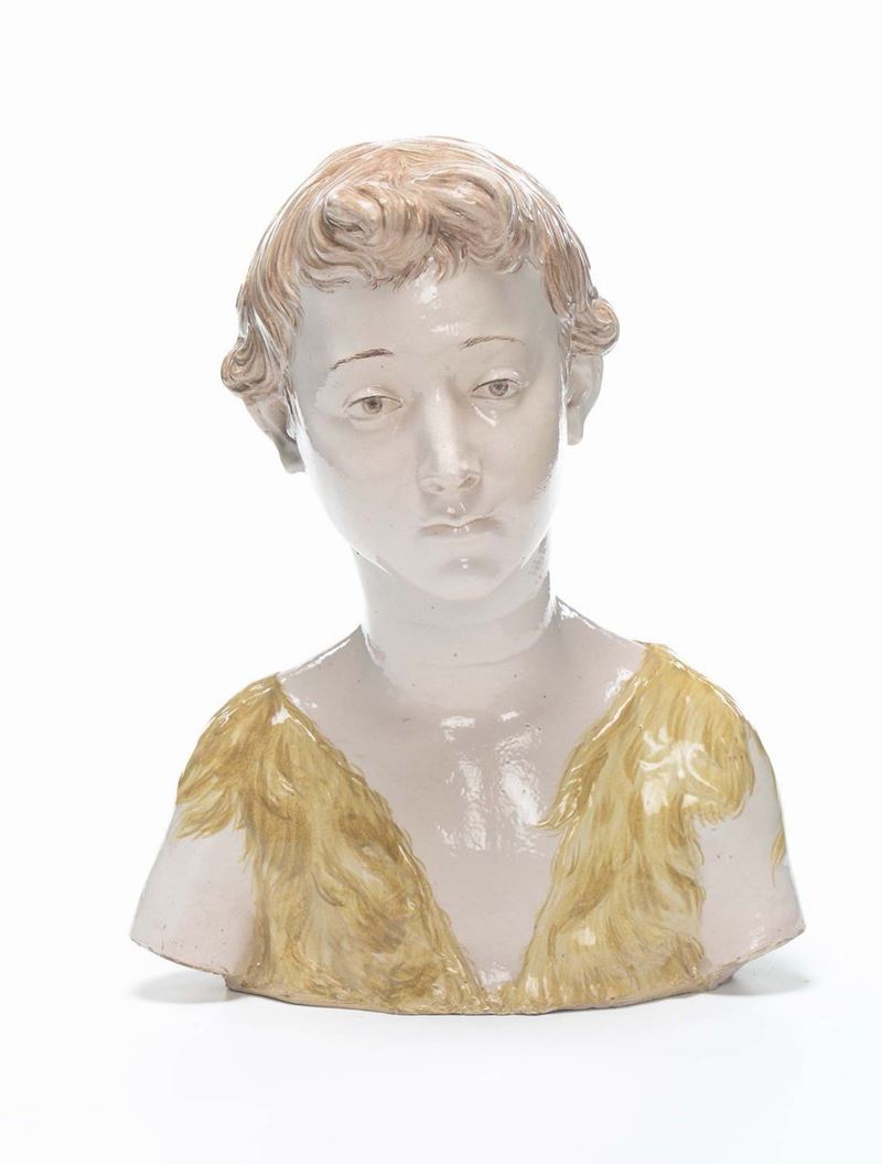 Testa di bambino in ceramica policroma, firmata G.Lelli  - Auction Antique Online Auction - Cambi Casa d'Aste