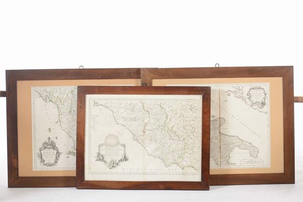 Lotto di tre carte geografiche, XIX secolo