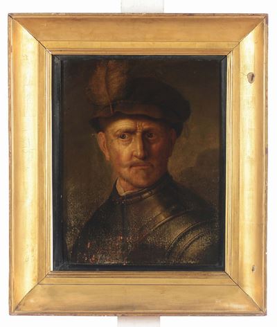 Scuola Olandese del XVII Secolosoldato con Cappello Piumato