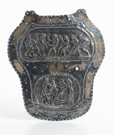 Elemento di Pettorale in Argento Sbalzato e Cesellato, Italia XIX - XX Secolo