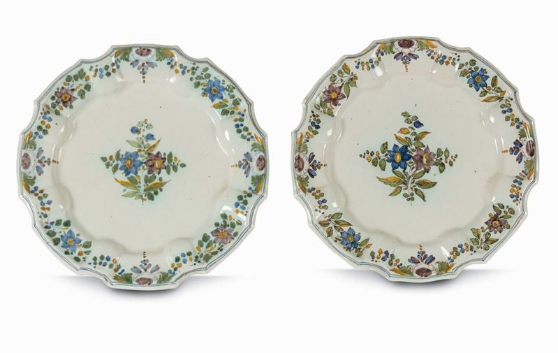 Due piatti  Imola, bottega della seconda metà del XVIII secolo  - Auction 17th and 18th Century Majolica - Cambi Casa d'Aste