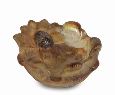 Gabriel Argyl Rousseau, Ciotola in pâte de verre con decoro floreale, Francia, 1920 ca.