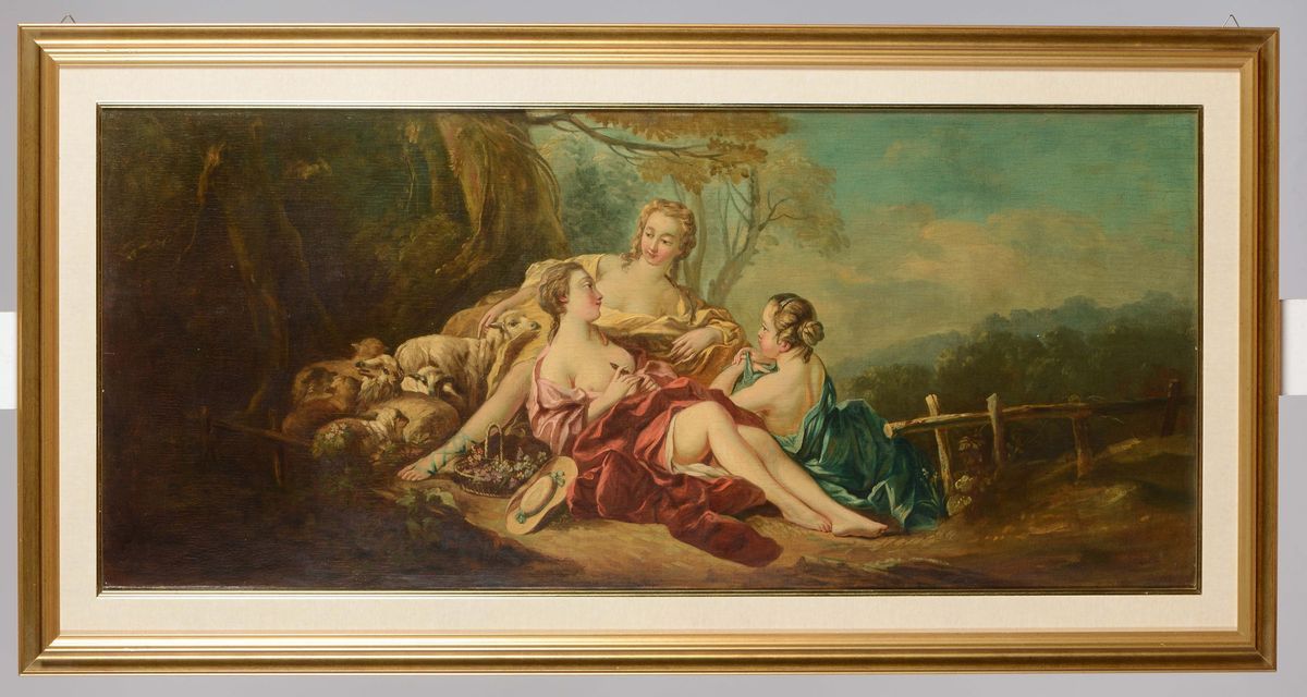 Lotto di Tre Dipinti nello Stile di Boucher