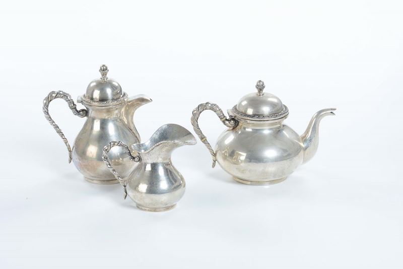 Servizio de tè e caffè in argento, XX secolo  - Asta Antiquariato - Cambi Casa d'Aste