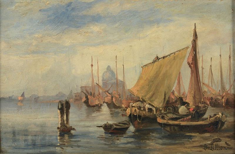 Littron (XIX-XX secolo) Veduta di Venezia  - Auction 19th and 20th Century Paintings - Cambi Casa d'Aste