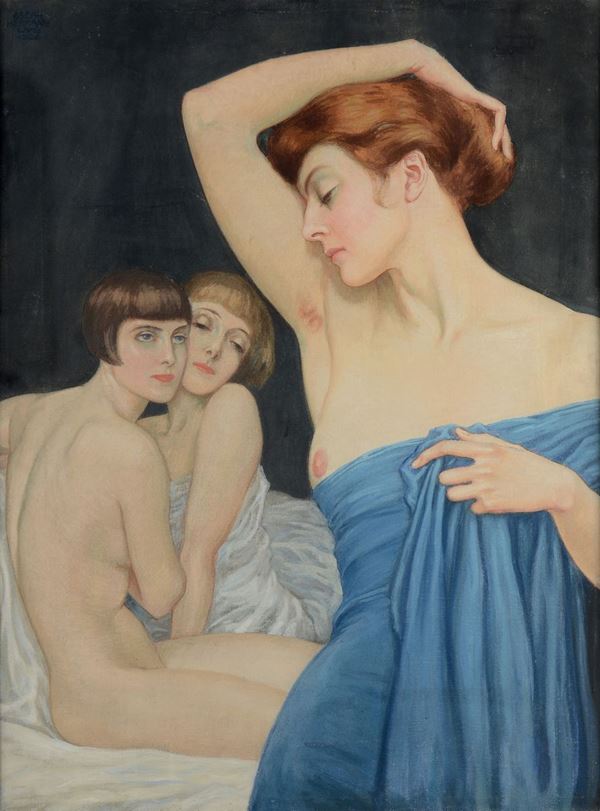 Oscar Hermann-Lamb (1876-1947) Nudo femminile, 1926
