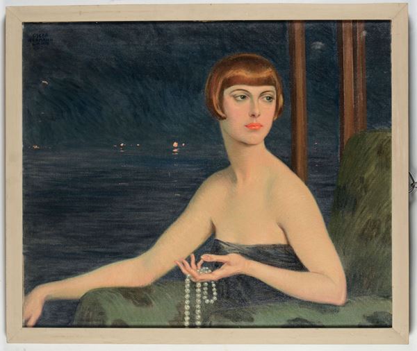 Oscar Hermann-Lamb (1876-1947) Ritratto femminile, 1920