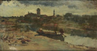 Pietro Fragiacomo (1856-1922), Attribuito Aveduta di Canale