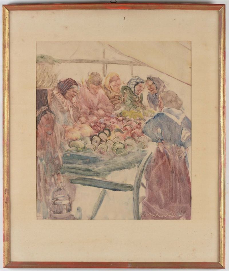 Silvestri (XIX-XX secolo) Al mercato  - Asta Antiquariato - Cambi Casa d'Aste