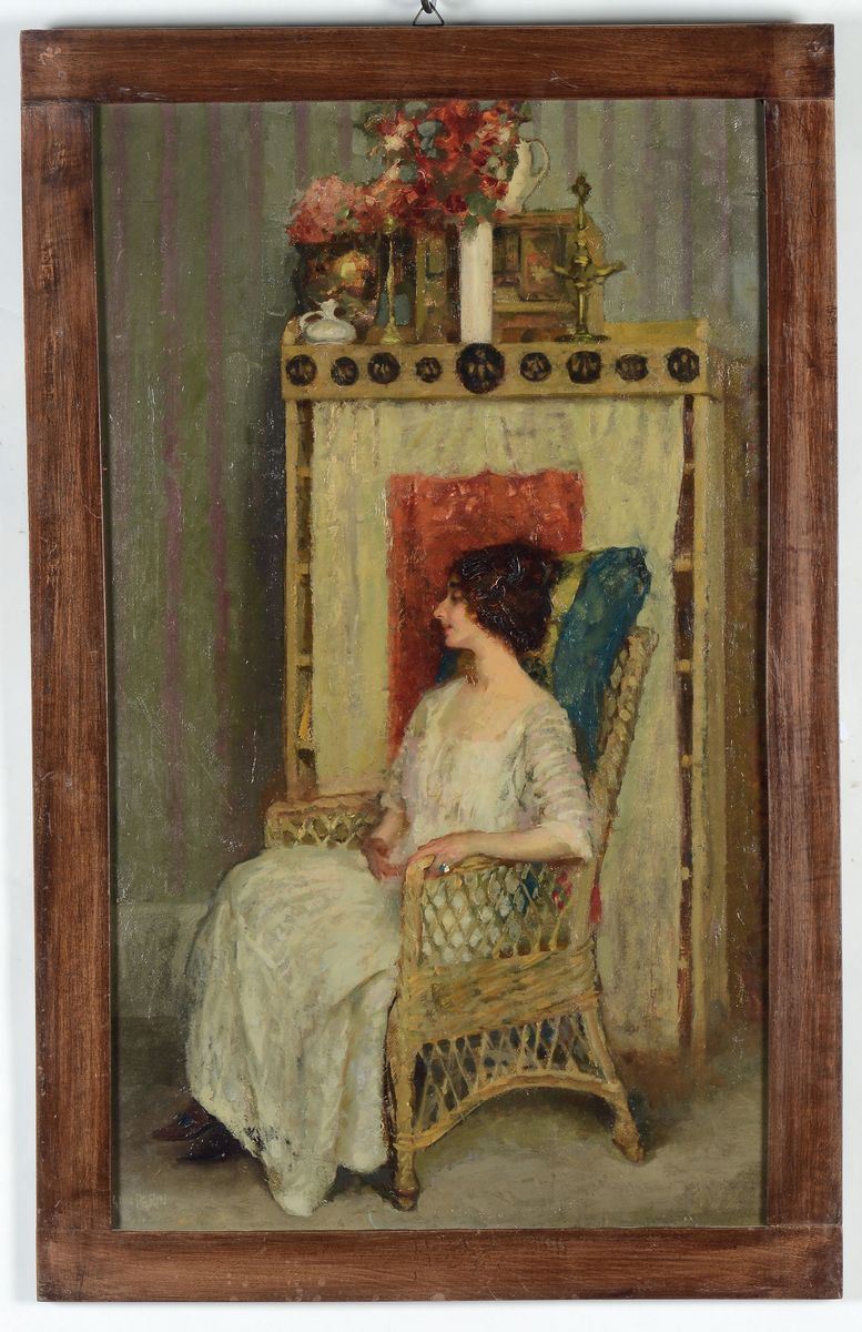 Gino Parin (1876-1944) Signora seduta  - Auction 19th and 20th Century Paintings - Cambi Casa d'Aste