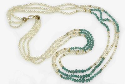 Collana con Perline e Smeraldi