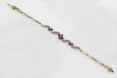 Bracciale con Diamanti e Rubini