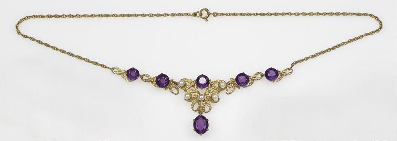 A pearl and amethyst necklace  - Auction Fine Art - Cambi Casa d'Aste