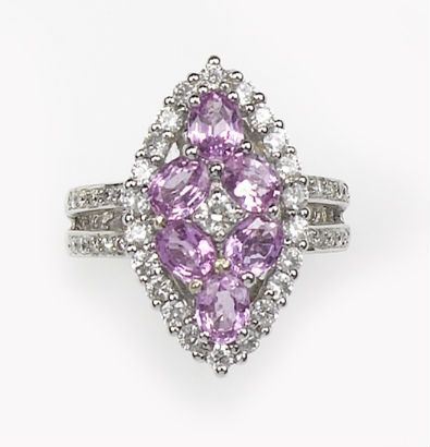 A marquise-shaped rose ring