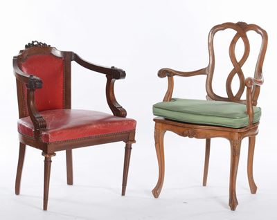 Due Sedie Diverse in Legno, XIX-XX Secolo