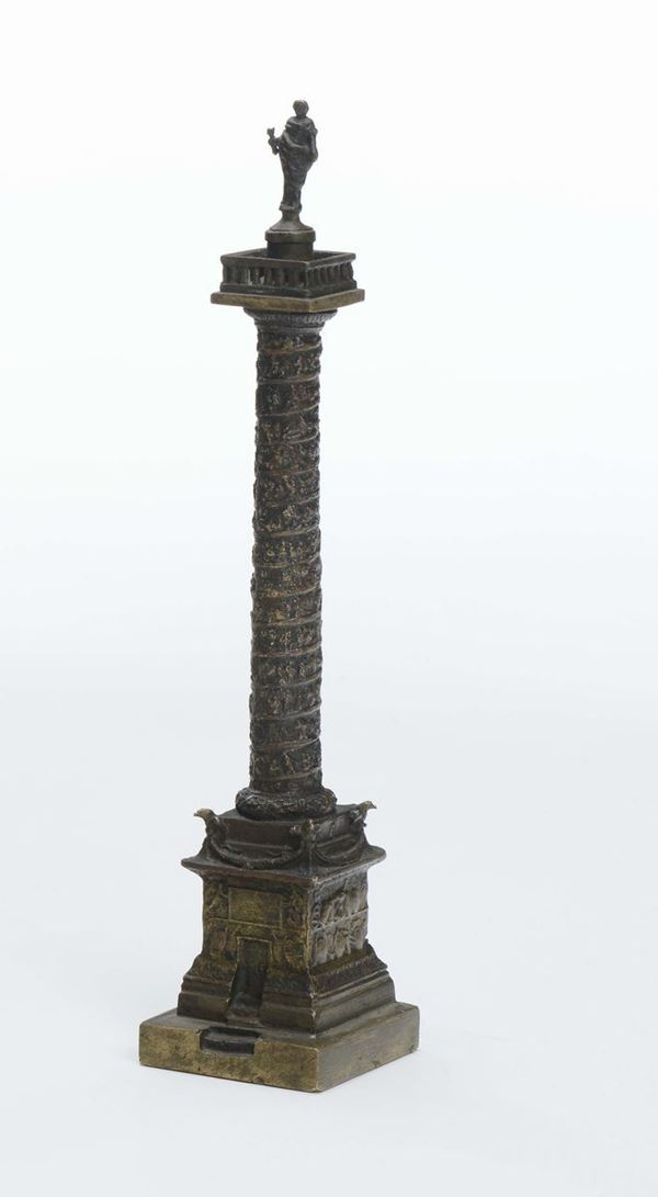 Modellino in bronzo di colonna Traiana, XX secolo