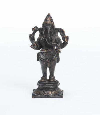 Piccola Figura di Divinità Indiana in Bronzo, XX Secolo